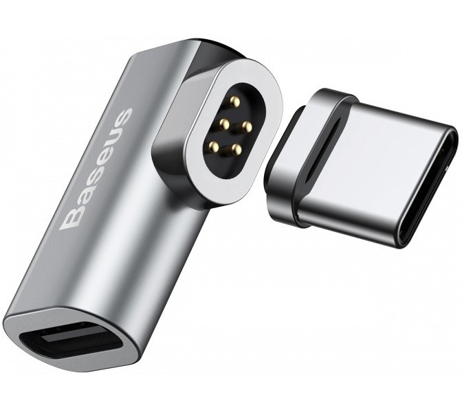 

Переходник Baseus Mini Magnetic Type-C Elbow Adapter Converter CATCX-0G (Gray), Elbow Adapter Converter