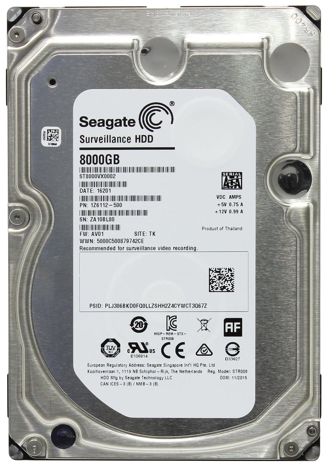 

Жесткий диск Seagate Surveillance 8ТБ (ST8000VX0002), Surveillance