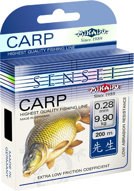 фото Леска монофильная mikado sensei carp 0,28 мм, 200 м, 9,9 кг