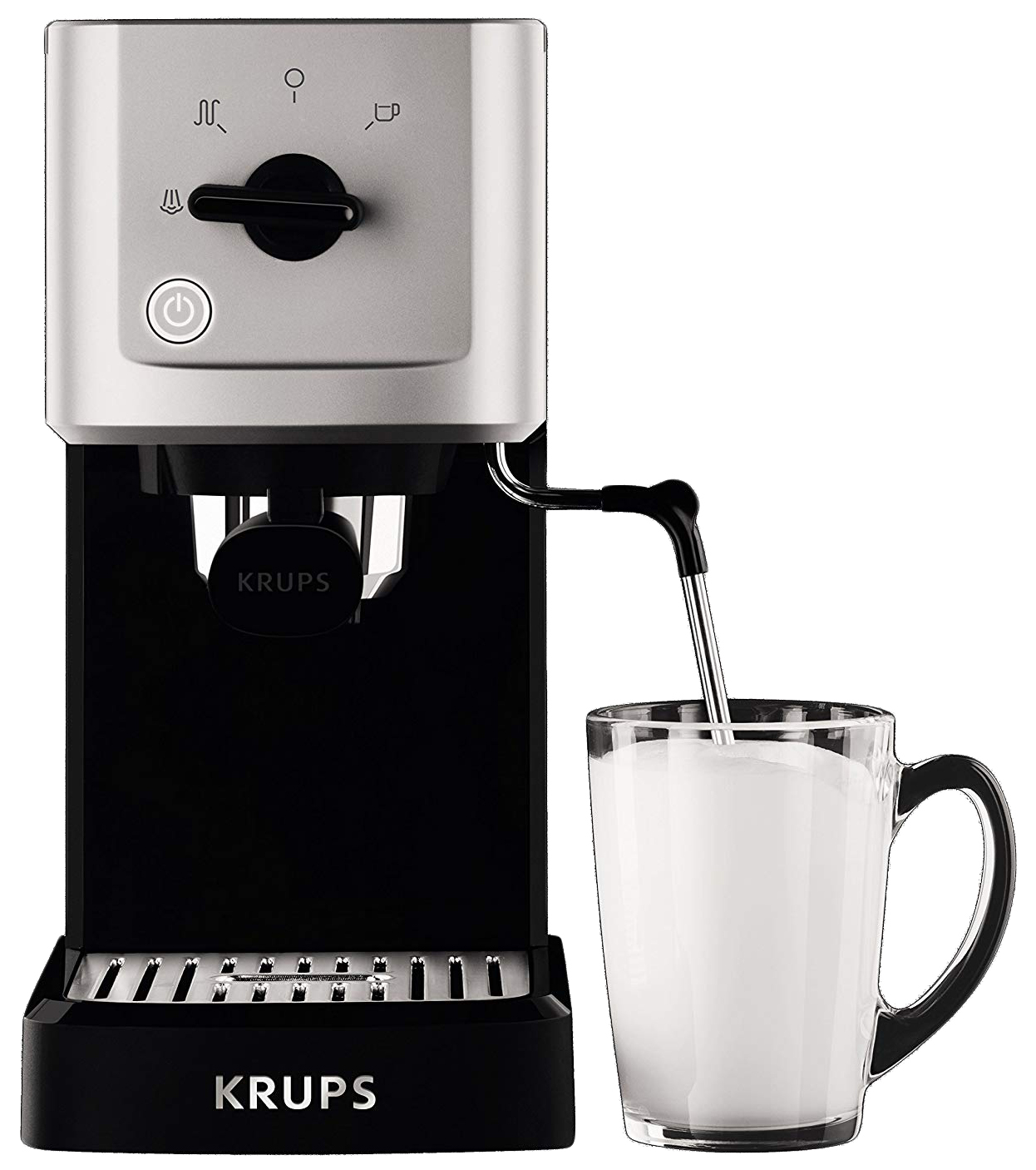 

Рожковая кофеварка Krups Calvi Meca XP344010 Black, Серебристый;черный, Calvi Meca