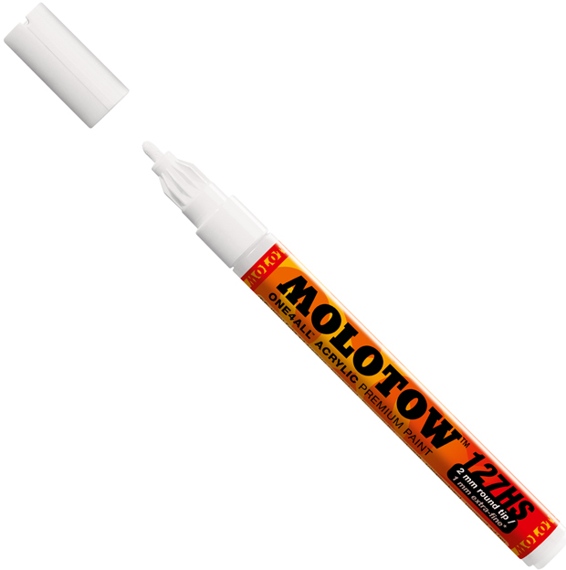 

Маркер акриловый Molotow 127HS One4all 2 мм белый, 127HS 2мм Белый