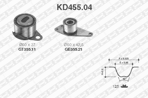 фото Комплект ремня грм snr kd455.04 ntn-snr