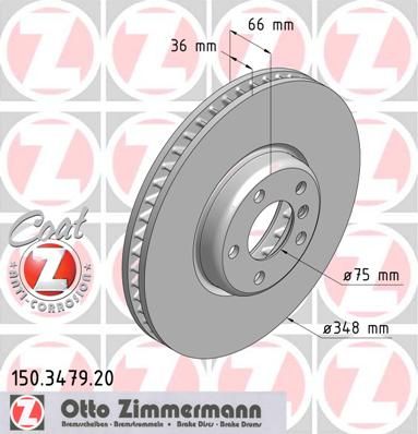 фото Тормозной диск zimmermann 150.3479.20