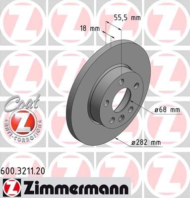 

Тормозной диск ZIMMERMANN 600.3211.20