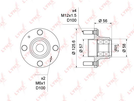 

Комплект подшипника ступицы колеса LYNXauto WH-1363