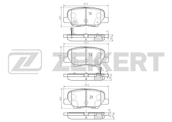 фото Комплект тормозных колодок, дисковый тормоз zekkert bs-1014