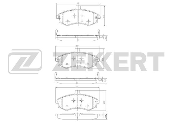 фото Комплект тормозных колодок, дисковый тормоз zekkert bs-1798