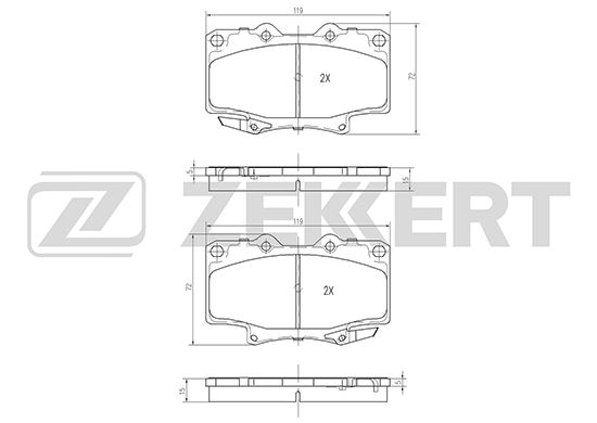 

Тормозные колодки ZEKKERT дисковые BS-2101