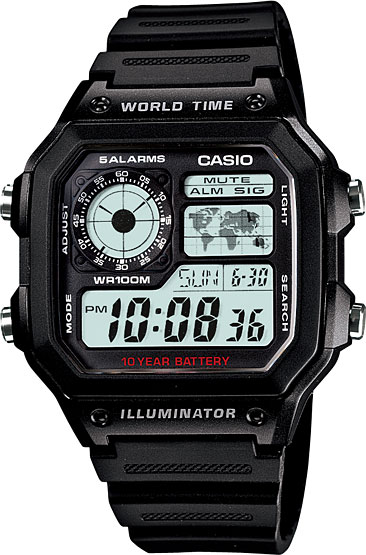 фото Наручные часы электронные мужские casio illuminator collection ae-1200wh-1a