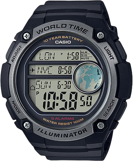 фото Наручные часы электронные мужские casio illuminator collection ae-3000w-1a