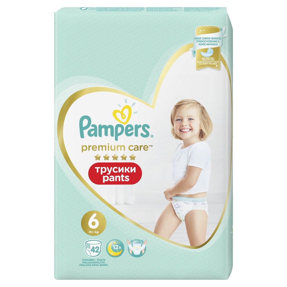 фото Трусики pampers premium care 15+ кг, размер 6, 42 шт.