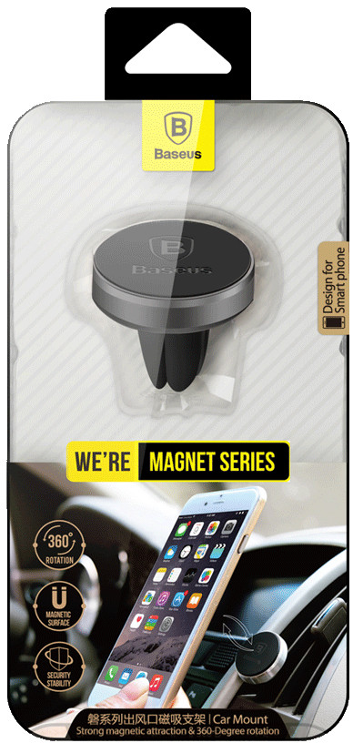 Магнитный автомобильный держатель Baseus Magnet Car Mount (Space Grey)