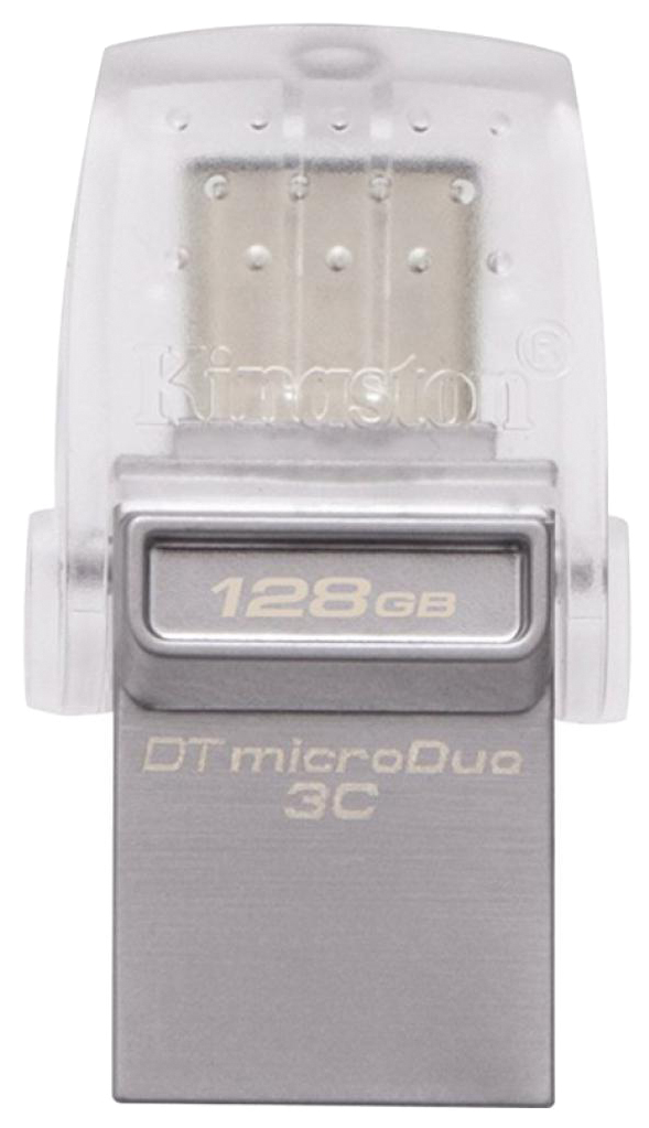 фото Флешка kingston datatraveler microduo 3c 128гб silver (dtduo3c/128gb)