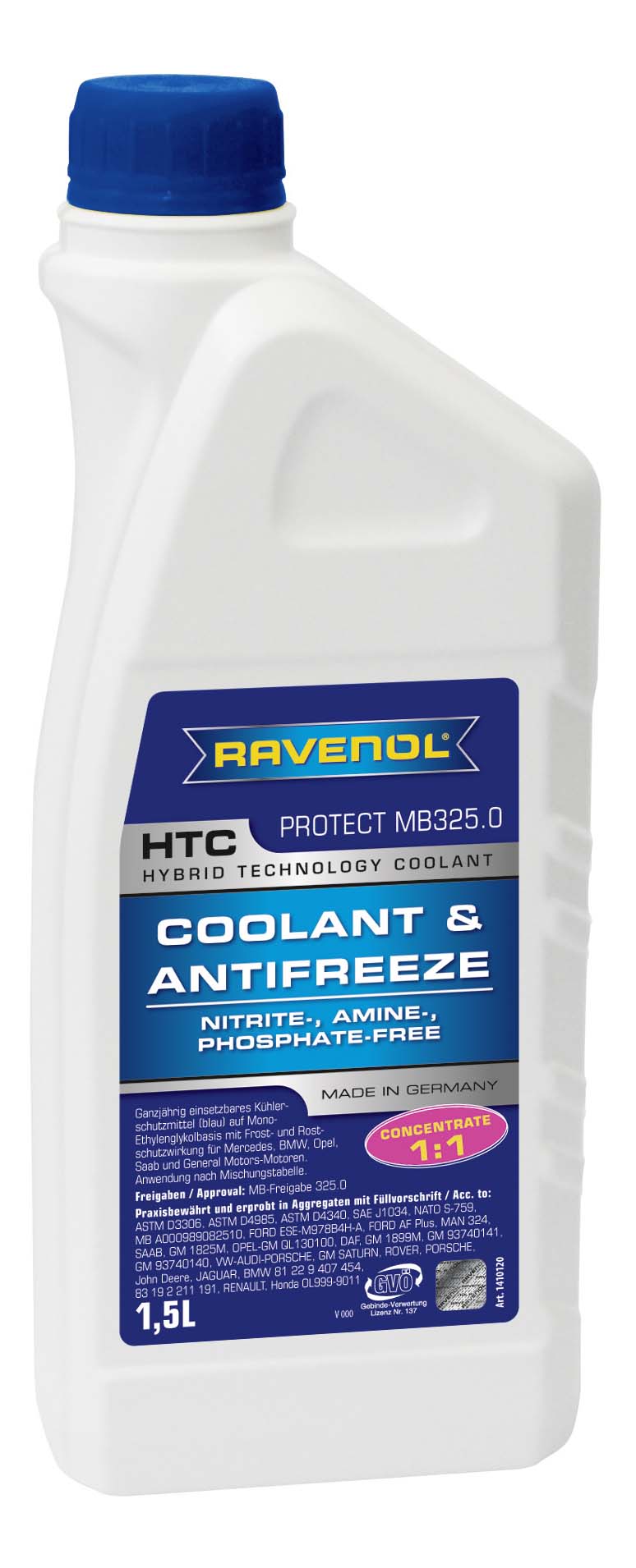 фото Антифриз ravenol g12++ синий концентрат 1.5л