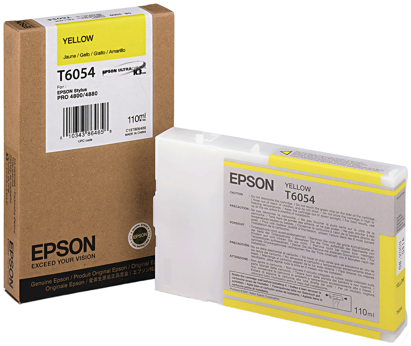 

Картридж для струйного принтера Epson C13T605400, желтый, оригинал, t6054