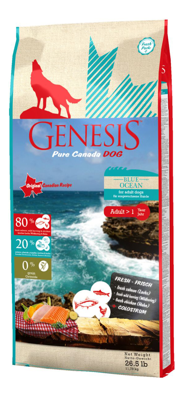 фото Сухой корм для собак genesis pure canada blue ocean adult, курица, лосось, рыба, 11.79кг