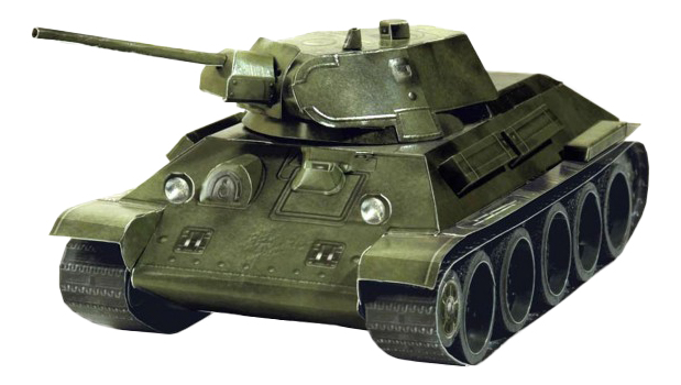фото Модель для сборки умная бумага танк т-34 обр, 1941 г, зеленый умбум