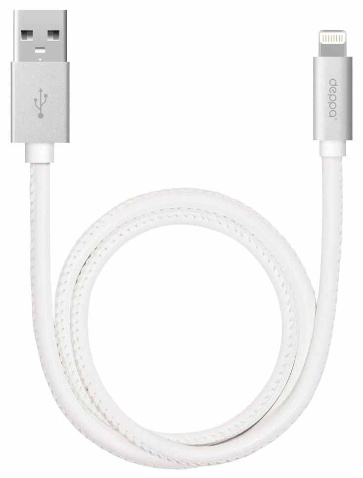 

Кабель Deppa 72266 Lightning 1,2м White, Leather 72266