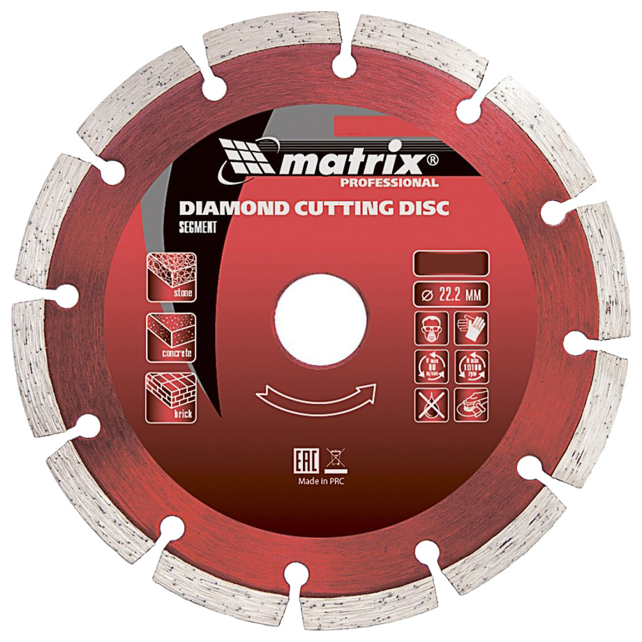 Диск отрезной алмазный MATRIX 73176 диск полировальный из натурального войлока под липучку 150x7 мм matrix 75930 matrix 759