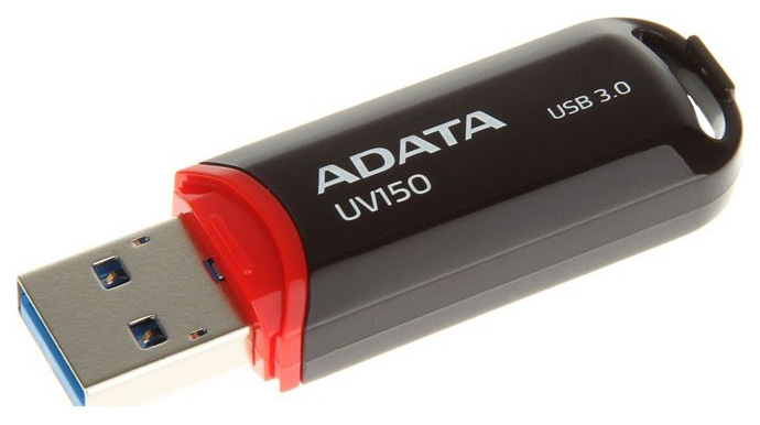 фото Флешка adata uv150 128гб black (auv150-128g-rbk)