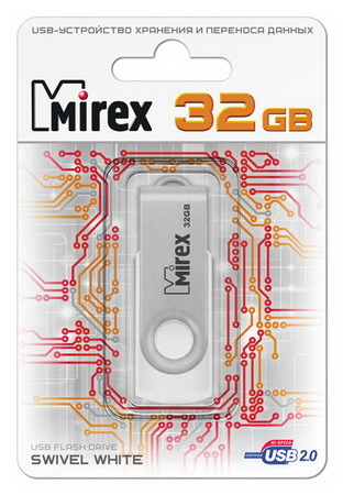 Флешка MIREX Swivel 32ГБ White (13600-FMUSWT32)