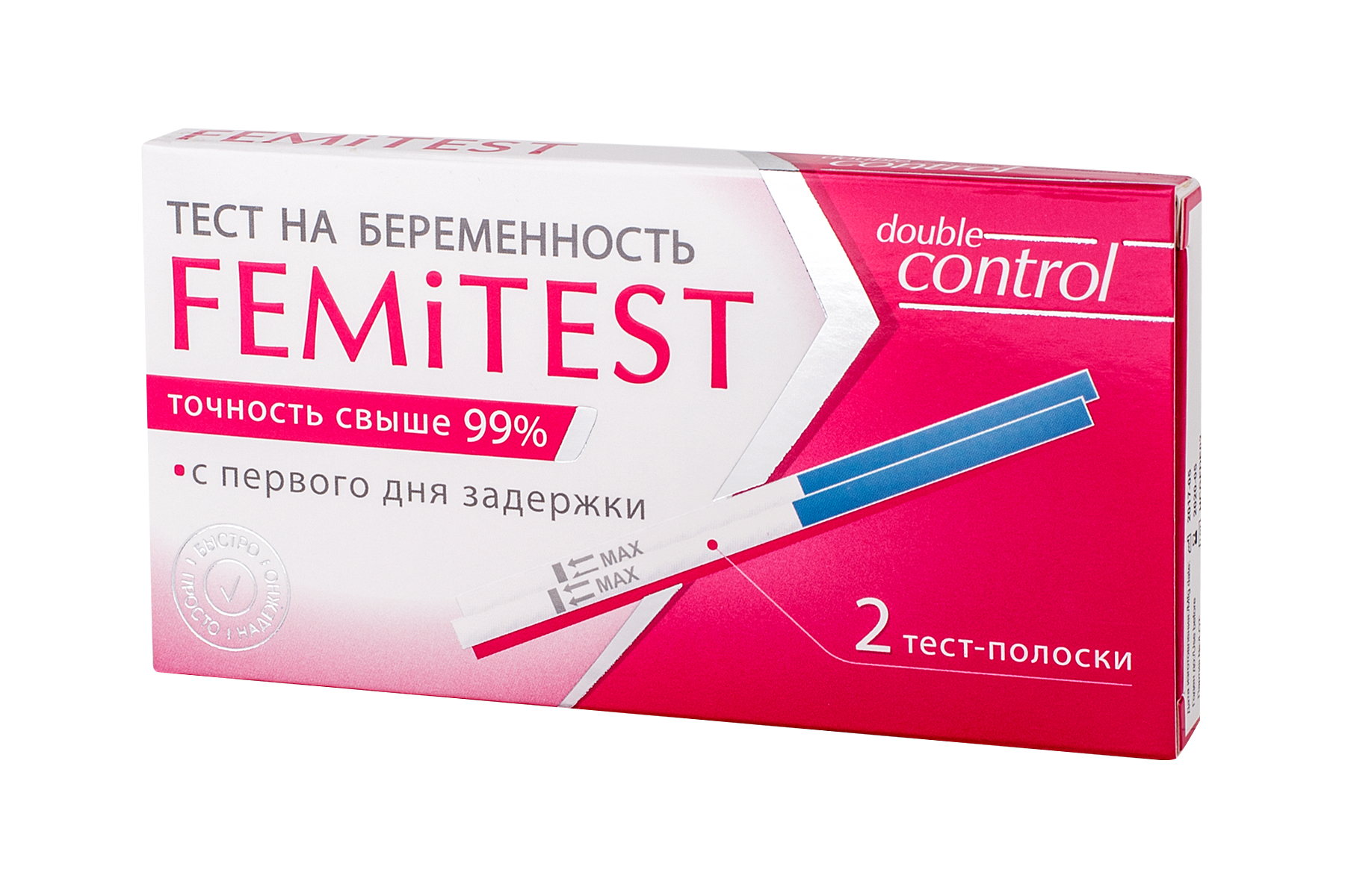 Тест EMiTEST Double control для определения беременности тест-полоска 2 шт.