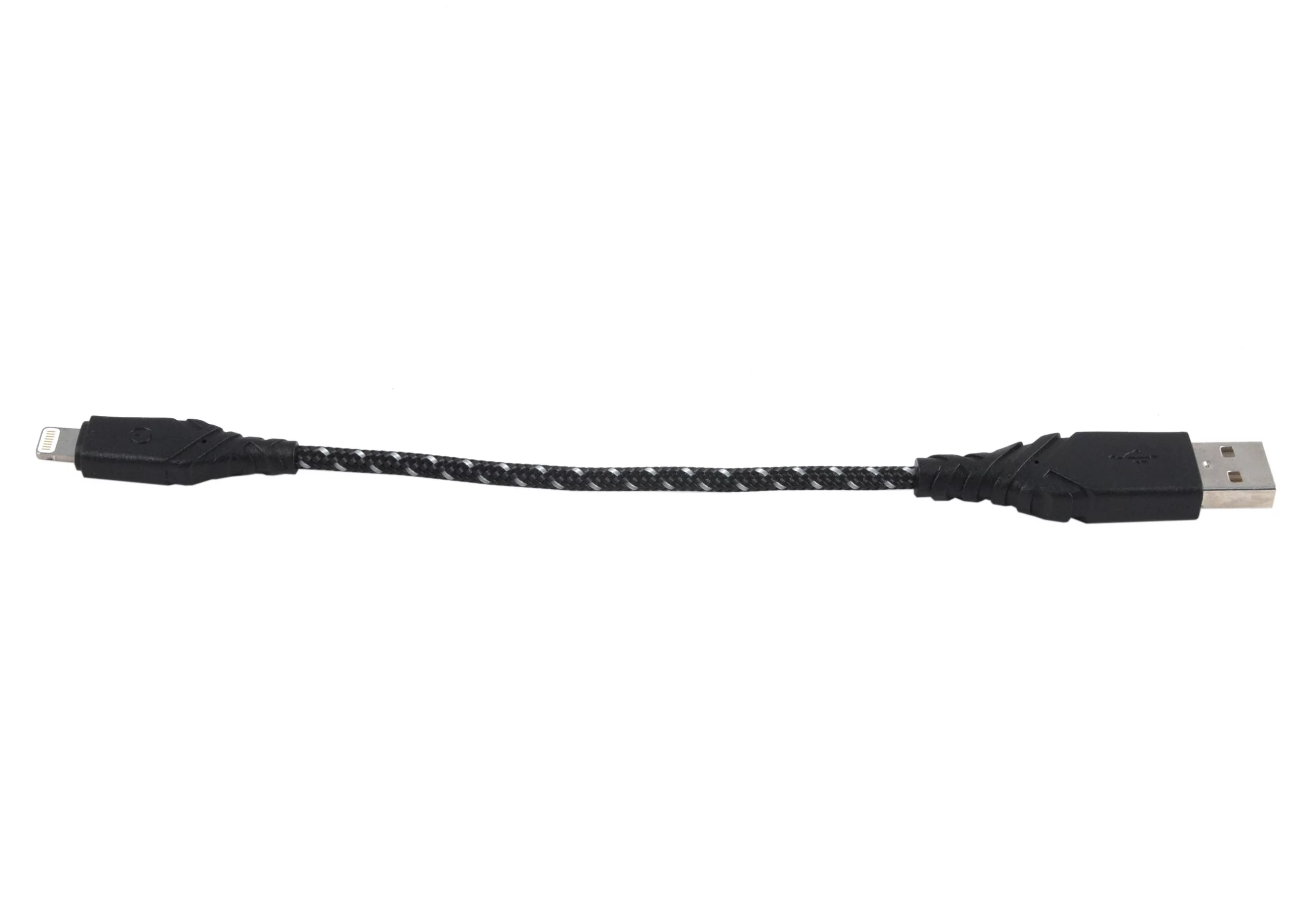 

Кабель EnergEA NyloGlitz Lightning MFI 18 cм, черный
