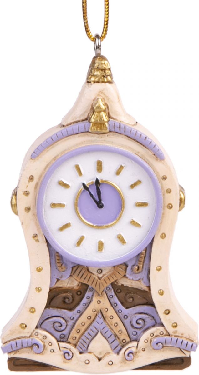 фото Елочная игрушка феникс present часы светлые 80307 7 см 1 шт.