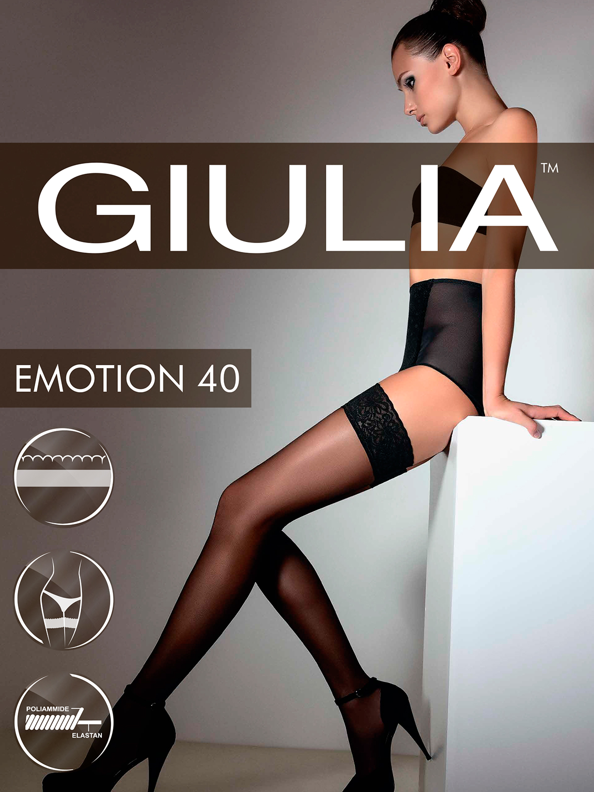 

Чулки женские Giulia бежевые 1-2/XS-S, EMOTION 40