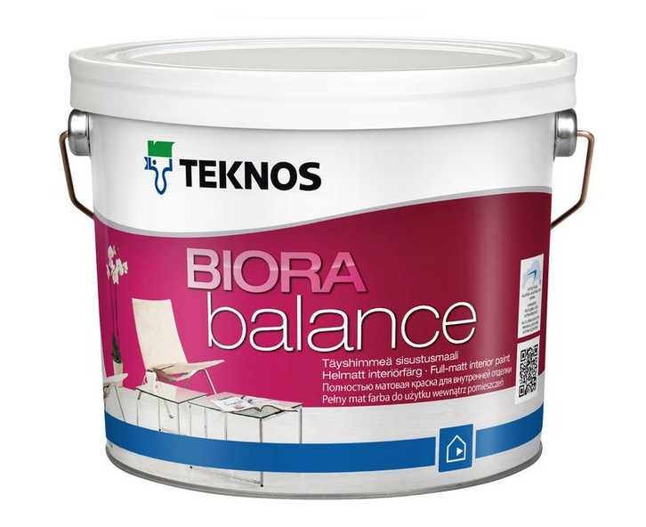 фото Краска интерьерная teknos biora balance белая 2,7 л