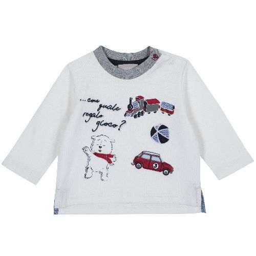 

Лонгслив Chicco Игрушки для мальчиков р.86 цв.белый, 9006804