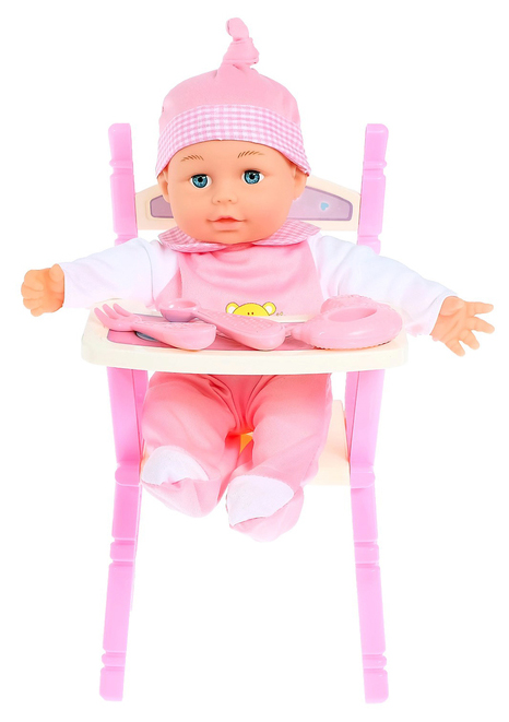 Пупс Малышок со стульчиком и аксессуарами Sima-Land