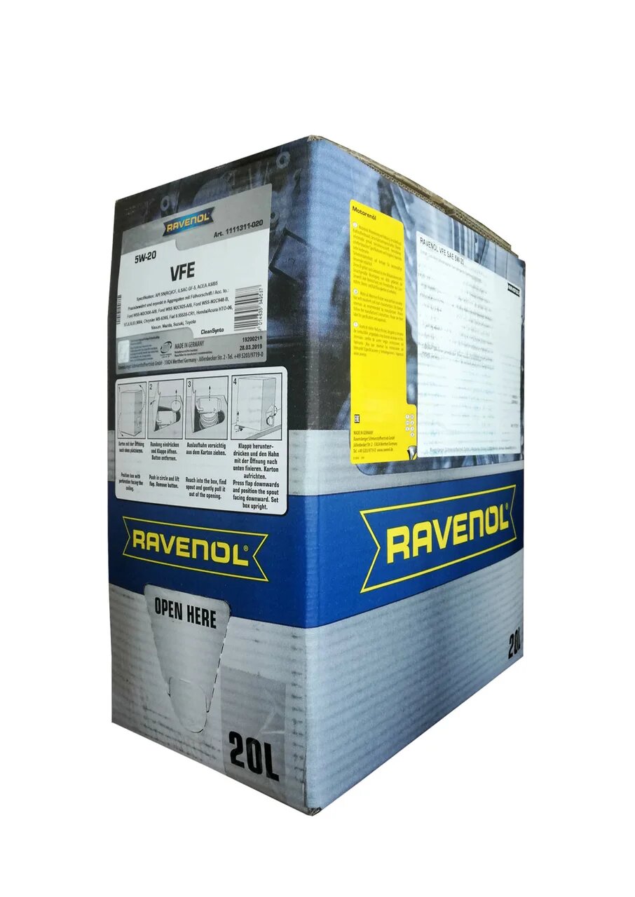 фото Моторное масло ravenol vfe sae 5w-20 20л