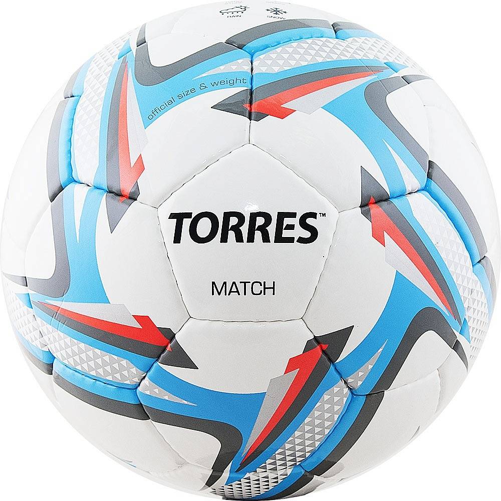 фото Футбольный мяч torres match №5 white/blue 825