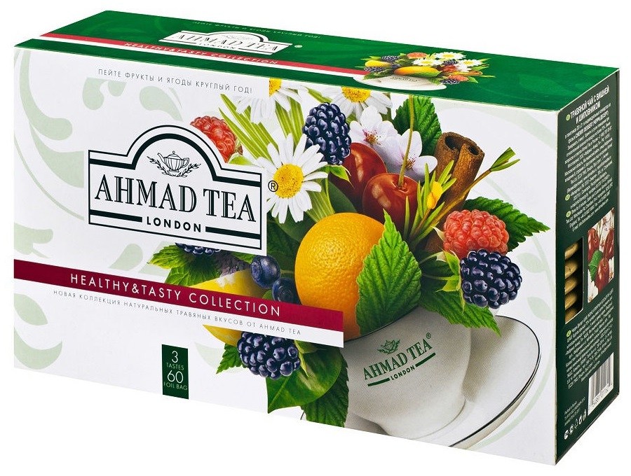 Набор чая Ahmad Tea Healthy&Tasty Collection 3 вкуса 60 пак в ассортименте