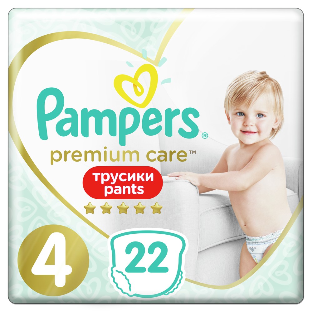 фото Подгузники-трусики pampers premium care pants 4 (9-14 кг), 22 шт.