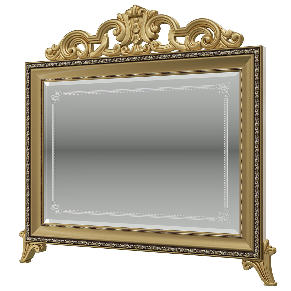 фото Зеркало с короной мэри-мебель версаль св-08к, слоновая кость, 97х6х99 см