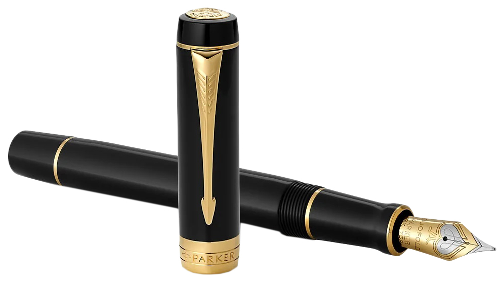 

Parker Перьевая ручка Parker Duofold ClassicCentennial Black GT,толщина линии F, перо: зол