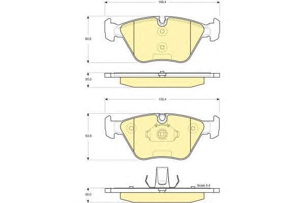 

Комплект тормозных колодок Girling 6115312