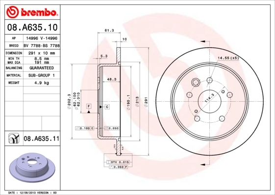 фото Тормозной диск brembo 08a63511