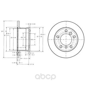 фото Тормозной диск delphi задний для mercedes w463 79-, sprinter -06/volkswagen lt -06 bg3237