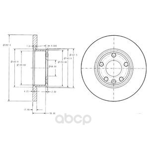 

Тормозной диск DELPHI передний для Volkswagen Transporter IV 96- R15 d=282 мм BG2898