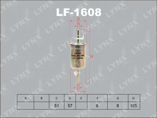 фото Фильтр топливный lynxauto lf-1608