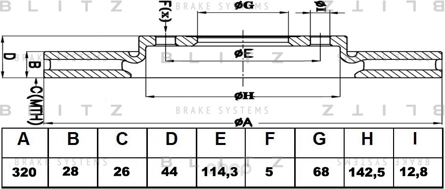 фото Тормозной диск blitz bs0319