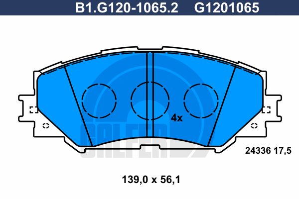 

Комплект тормозных дисковых колодок GALFER B1.G120-1065.2