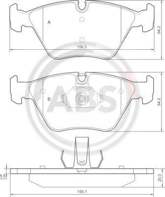 

Тормозные колодки дисковые ABS 37374