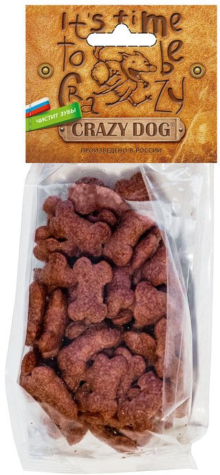 фото Лакомство для собак crazy dog хрустящие косточки, для всех пород, телятина, 71 г