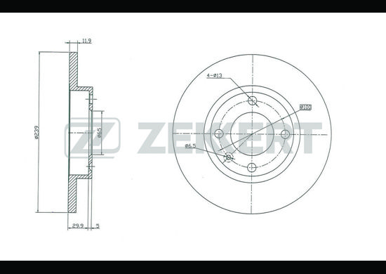 фото Тормозной диск zekkert bs-5069