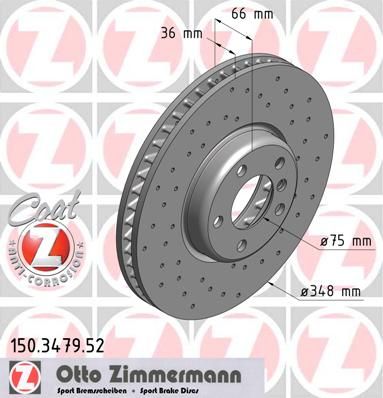 фото Тормозной диск zimmermann 150.3479.52