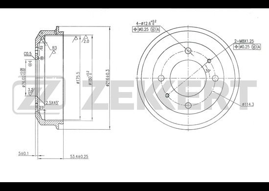 

Тормозной барабан ZEKKERT BS-5587